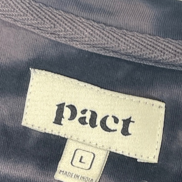 PACT Women's Granite Stripe Tie Dye Long Sleeve Tee Gray Black Organic Sz Large - Picture 3 of 5